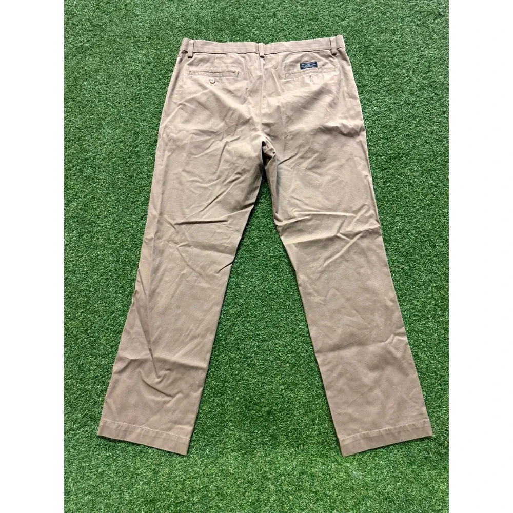 Banana Republic Aiden Chino Pants Mens 35/32 Beige Cotton Straight Leg Zip Fly‎